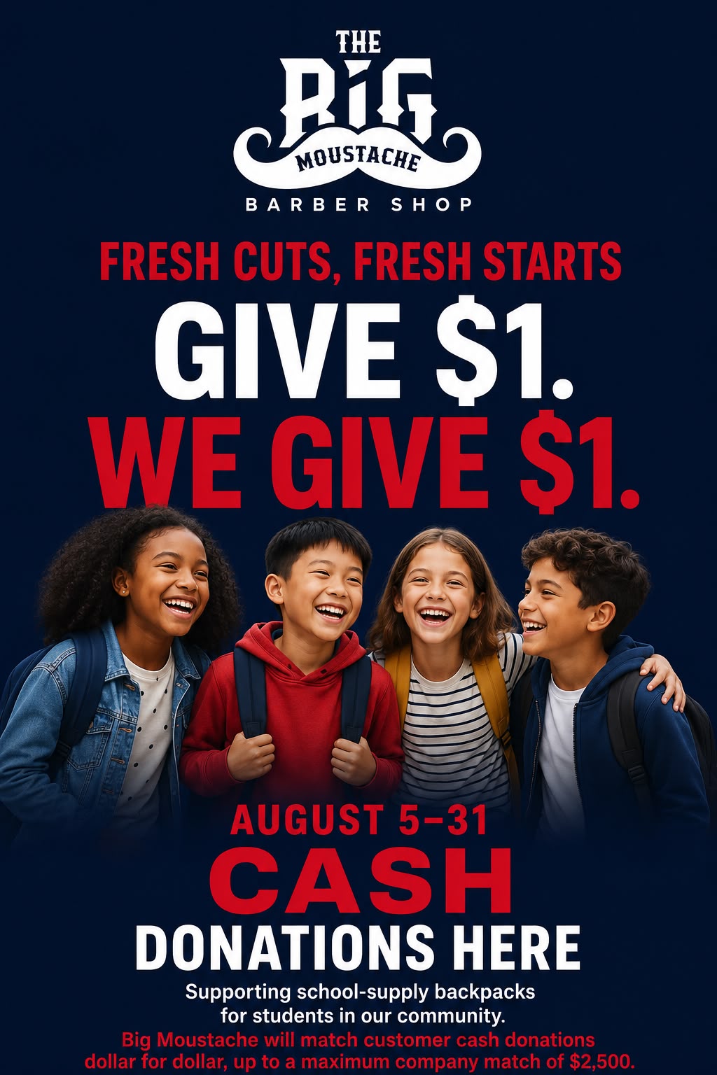 Fresh Cuts Fresh Starts fundraiser backpacks